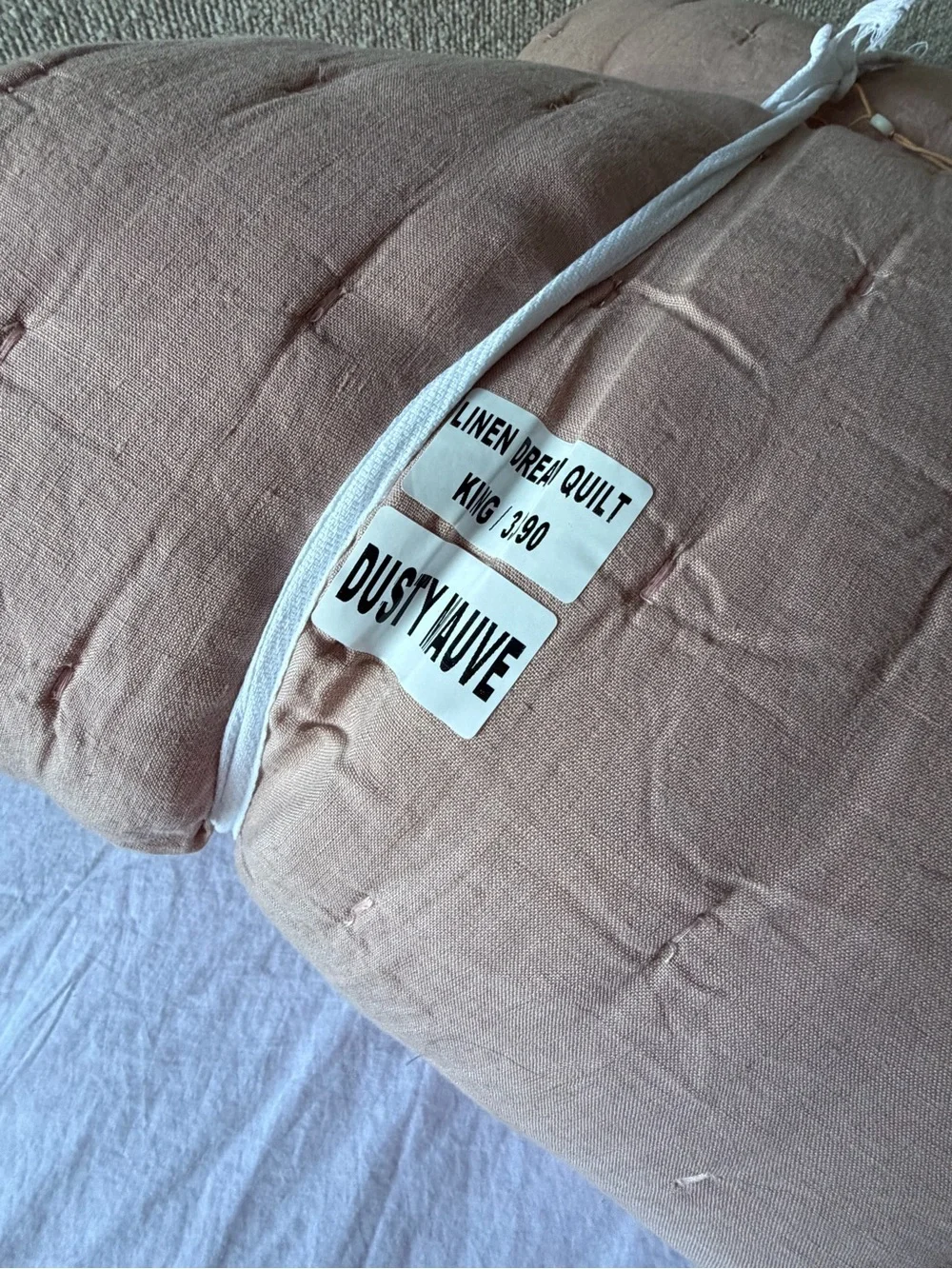Quince European Linen Dream Quilt Dusty Mauve King/Cal King